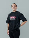 HERD Athletics GLITCH Oversized Training Tee | Black & Pink