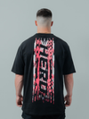 HERD Athletics GLITCH Oversized Training Tee | Black & Pink