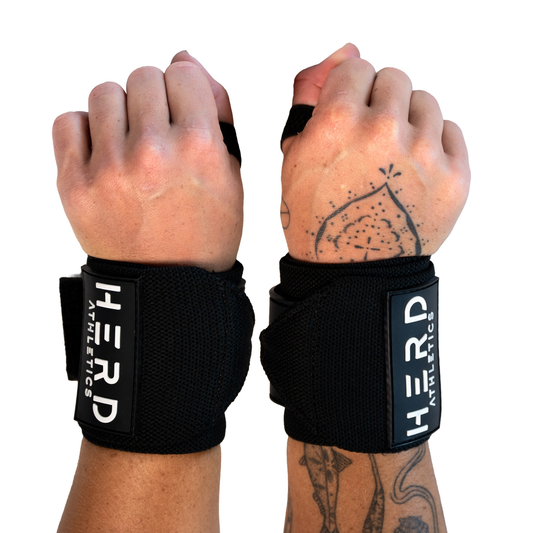 Black/White - Velcro Wrist Wrap 12 & 18 inch