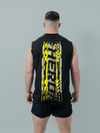 HERD Athletics GLITCH Oversized Training Tank | Black & Yellow