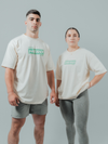 HERD Athletics ORIGIN Oversized Training Tee | Cream & Teal