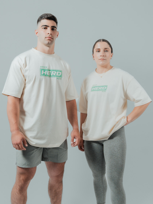 ORIGIN Oversized Training Tee | Cream & Teal