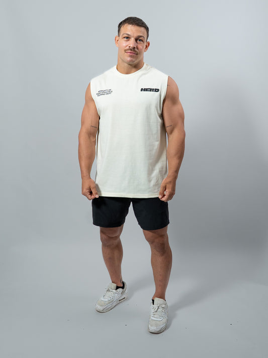 Cream HERD Athletics Training Tank Oversized