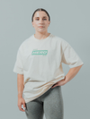 HERD Athletics ORIGIN Oversized Training Tee | Cream & Teal