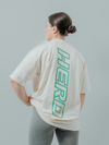 HERD Athletics ORIGIN Oversized Training Tee | Cream & Teal