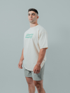 HERD Athletics ORIGIN Oversized Training Tee | Cream & Teal