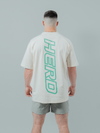 HERD Athletics ORIGIN Oversized Training Tee | Cream & Teal