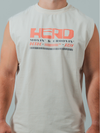 HERD Athletics GLITCH Oversized Training Tank | Cream & Burnt Orange