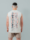 HERD Athletics GLITCH Oversized Training Tank | Cream & Burnt Orange