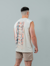 HERD Athletics GLITCH Oversized Training Tank | Cream & Burnt Orange