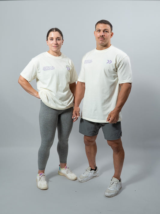 Cream Purple HERD Athletics Training Tee Oversized