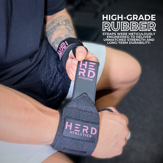 Black/Pink - Velcro Wrist Wrap 12 & 18 inch