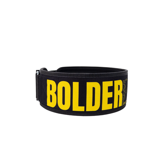 BLK+YLW BOLDER x HERD WEIGHTLIFTING BELT