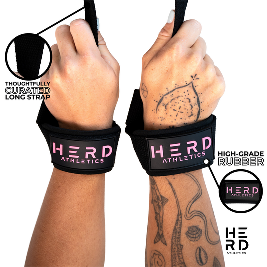 Black/Pink Lifting Straps