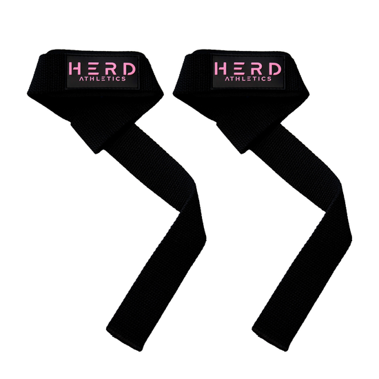 black-pink lifting straps
