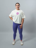 Cream & Magenta HERD Athletics Crop Top Oversize