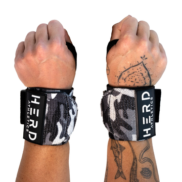 Camo Grey/White- Velcro Wrist Wrap 12 & 18 inch