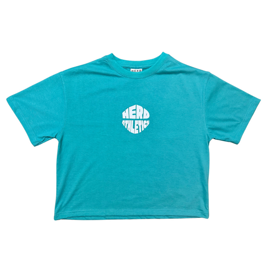 Teal HERD Athletics Crop Top Oversize
